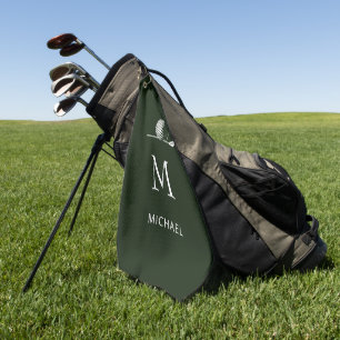 Golfer Gift Minimalist Modern Monogram Custom Golf Towel