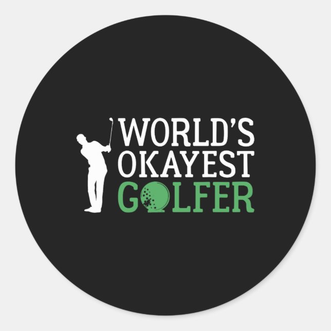 Golfer Gifts And Accessories Uni-adults Black Smal Classic Round Sticker (Front)