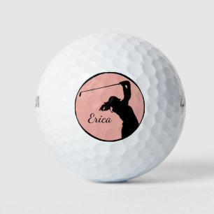 Golfer Girl Golfing Personalised Golf Balls