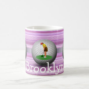 Golfer Golf Balls Stripe Mug