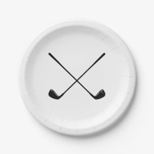 Golfer Golf Club Paper Plate