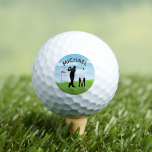 Golfer Golf Course Custom Name 3-D Monogram    Golf Balls
