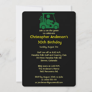 Golfer Golf Golfing 30th Birthday Invitation