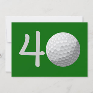 Golfer Golf Golfing 40th Birthday Invitation