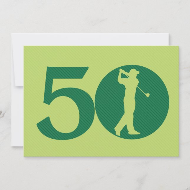 Golfer Golf Green 50th Birthday Invitation (Front)