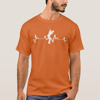 Golfer Golf Heartbeat Frequency EKG Gift Idea T-Shirt