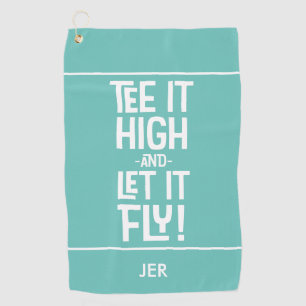Golfer Golf Lover Tee Humour Fun Monogram Teal Cut Towel
