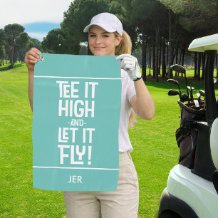 Golfer Golf Lover Tee Humour Fun Monogram Teal Cut Towel
