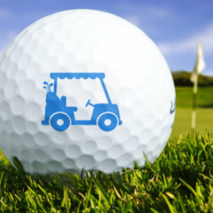 Golfer Golf Player Cart Blue Sports Cool Golf Balls