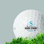 Golfer / golf-player monogram   golf balls<br><div class="desc">For those of you who are addicted to golf balls, this is a really cool idea... a modern logo design for a stylish golf player, to personalise with his name and initial. Stand out on the course with our personalised golf balls, designed for players who want to make their mark....</div>