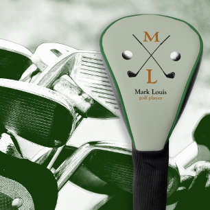 golfer . golf-player monogram golf head cover