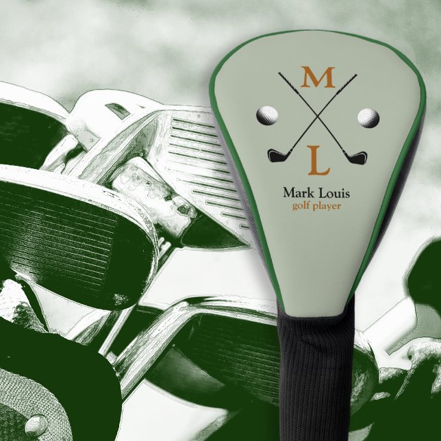 Golfer . golf-player monogram golf head cover (Creator Uploaded)