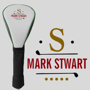 golfer / golf-player monogram golf head cover