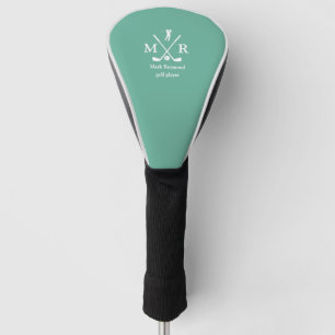Golfer - golf-player monogram teal blue golf head cover