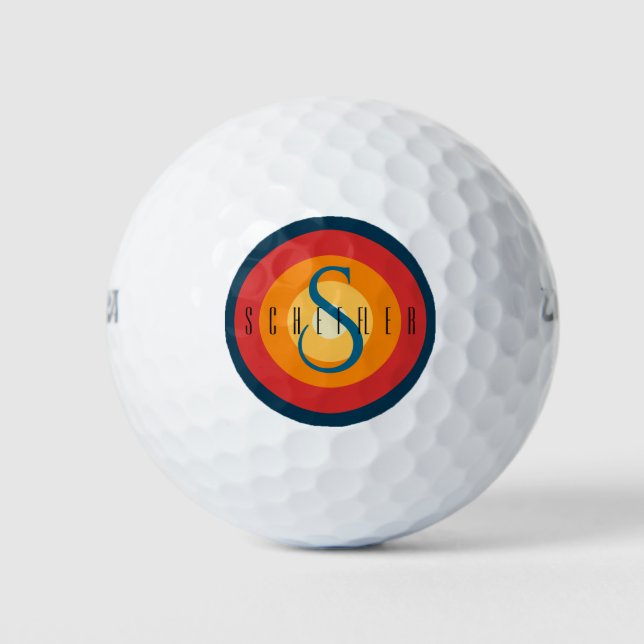 Golfer Golf-Player Personalised Monogram and Name Golf Balls (Front)