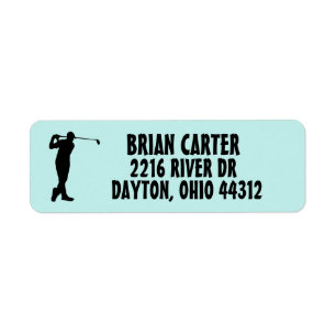 GOLFER GOLF RETURN ADDRESS LABELS