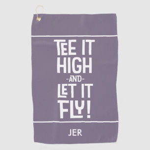 Golfer Golf Tee Humour Funny Sports Monogram Purpl Towel