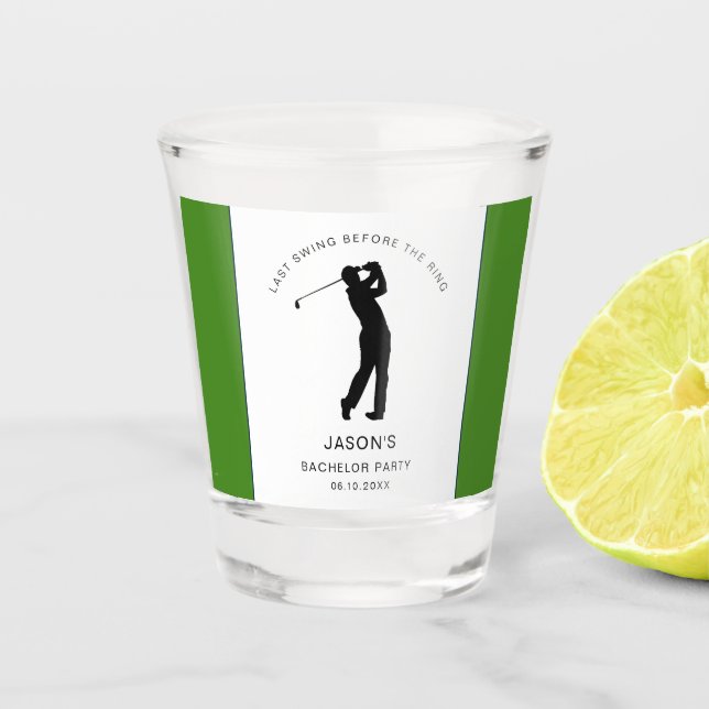 Golfer Golf Themed Bachelor Party favours  Shot Glass (Front)