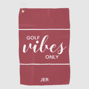 Golfer Golf Vibes Fun Personalised Crimson Red Pro Towel