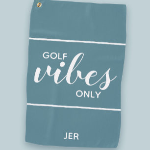 Golfer Golf Vibes Fun Personalised Turquoise Pro   Golf Towel