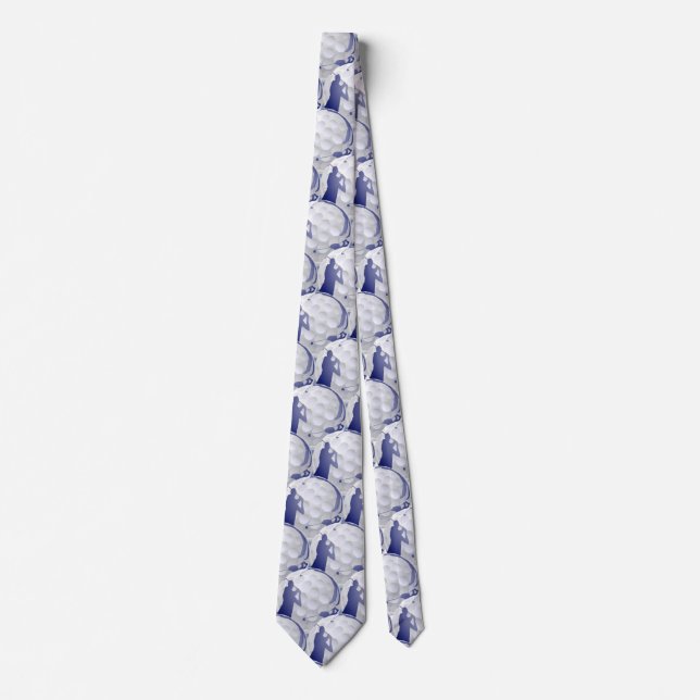 Golfer Golfing Golf Ball Blue Shades Tie (Front)
