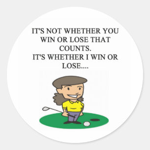 golfer golfing golf joke gifts t-shirts classic round sticker