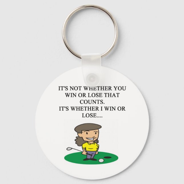 golfer golfing golf joke gifts t-shirts key ring (Front)