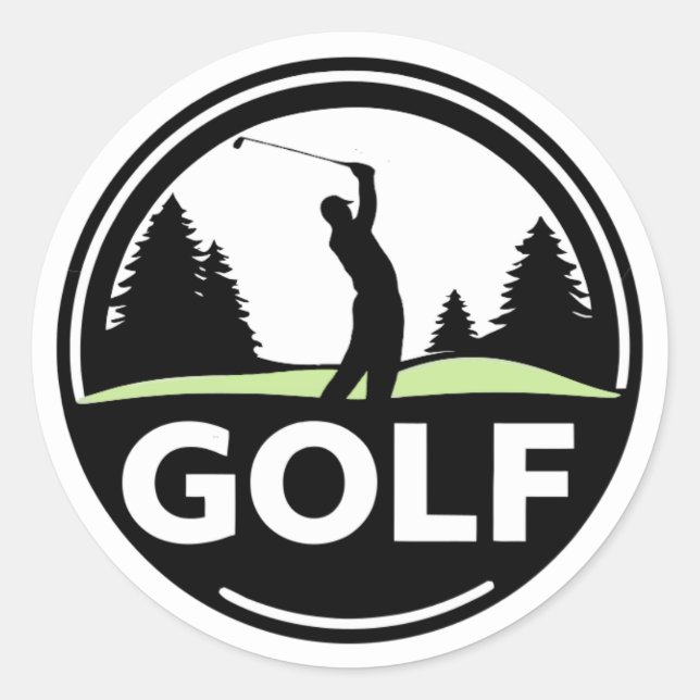 Golfer Golfing Golf Marathon Competition Classic Round Sticker (Front)