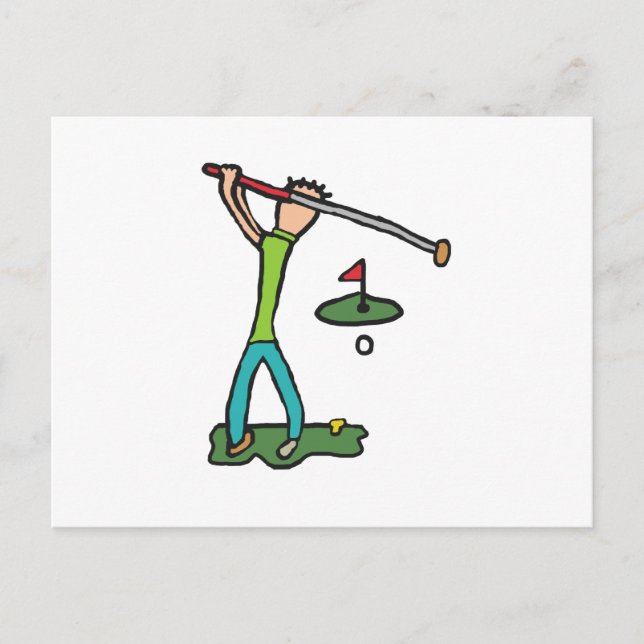 Golfer Golfing Postcard (Front)