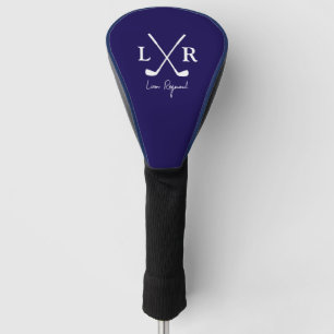 Golfer golfplayer monogram navy blue golf head cover