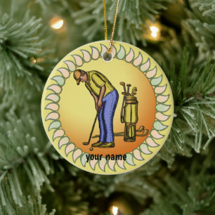 Golfer  Grandpa  Ceramic Tree Decoration