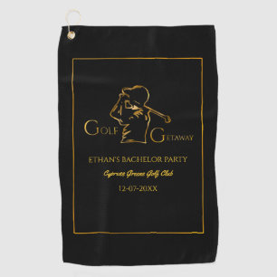 Golfer Groom Bachelor Party Classic luxury gold Golf Towel