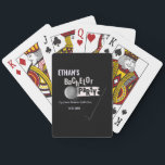 Golfer groom Golf Bachelor Party Game Stylish Playing Cards<br><div class="desc">A stylish and entertaining addition to your celebration that combines the excitement of a game with the elegance of golf. These playing cards feature a sleek design with a cool illustration of a golf ball against a striking black background, in a playful tone. The mood is set to be both...</div>