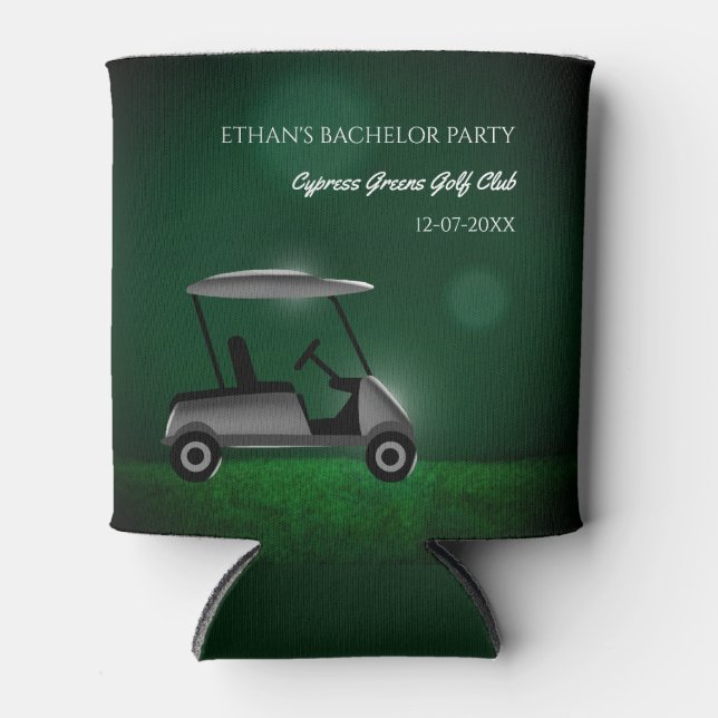 Golfer groom Golf Bachelor Party -  Green golf Can Cooler (Front)
