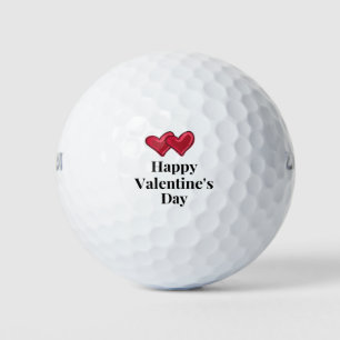 Golfer Happy Valentine's Day with love red heart Golf Balls