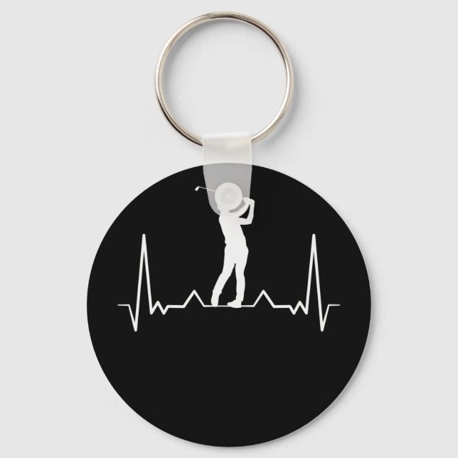 Golfer Heartbeat Key Ring (Front)
