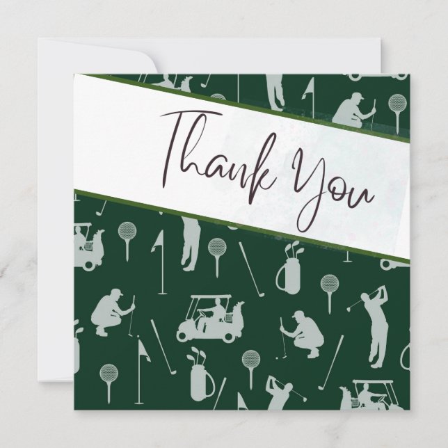 Golfer Heartfelt Thanks for a Great Day  Thank You Card (Front)