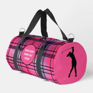 Golfer "Hot Pink" Plaid Duffel Bag