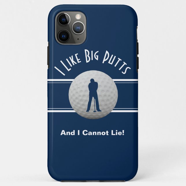 Golfer Humour Big Putts Golf Fun Blue Sports Trend Case-Mate iPhone Case (Back)