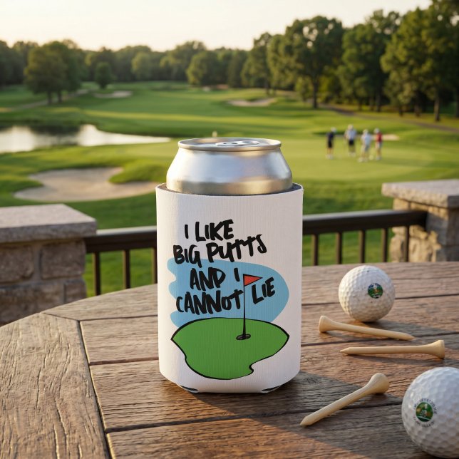 Golfer I Like Big Putts And I Cannot Lie Can Cooler (Golfer I Like Big Putts And I Cannot Lie Can Cooler by Ricaso. A great gift idea for the golf fan)