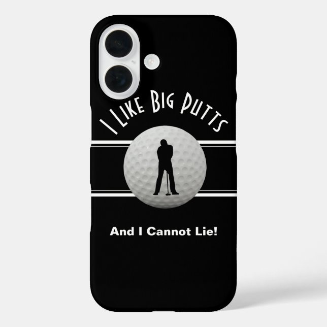 Golfer I Like Big Putts Golf Humour Fun Black Whit Case-Mate iPhone Case (Back)