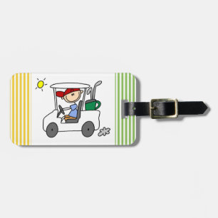 Golfer in Golf Cart Luggage Tag