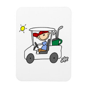 Golfer in Golf Cart Magnet