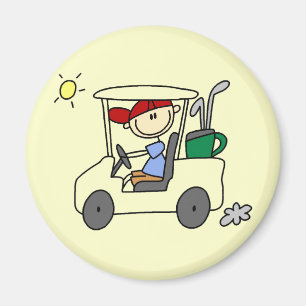 Golfer in Golf Cart Magnet