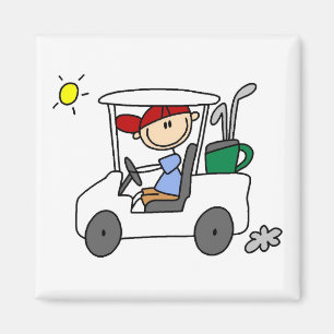 Golfer in Golf Cart Magnet