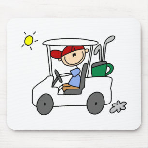 Golfer in Golf Cart Mouse Mat