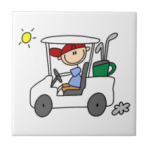 Golfer in Golf Cart Tile