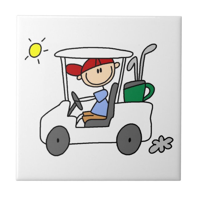 Golfer in Golf Cart Tile (Front)