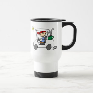 Golfer in Golf Cart Travel Mug