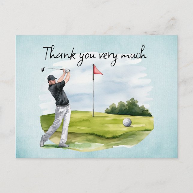 Golfer in the golf course  postcard (Front)